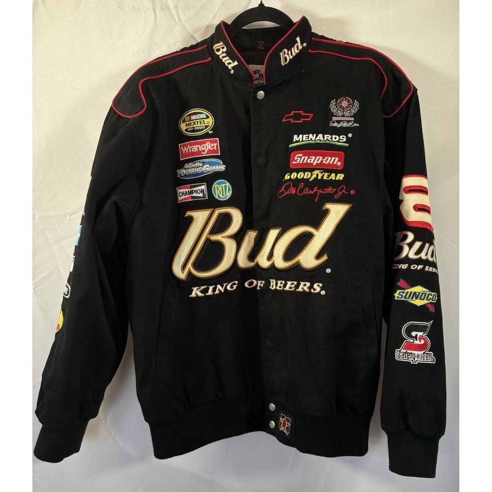 vintage Dale Earnhardt Jr jacket size Size L snap closure nascar embroidered